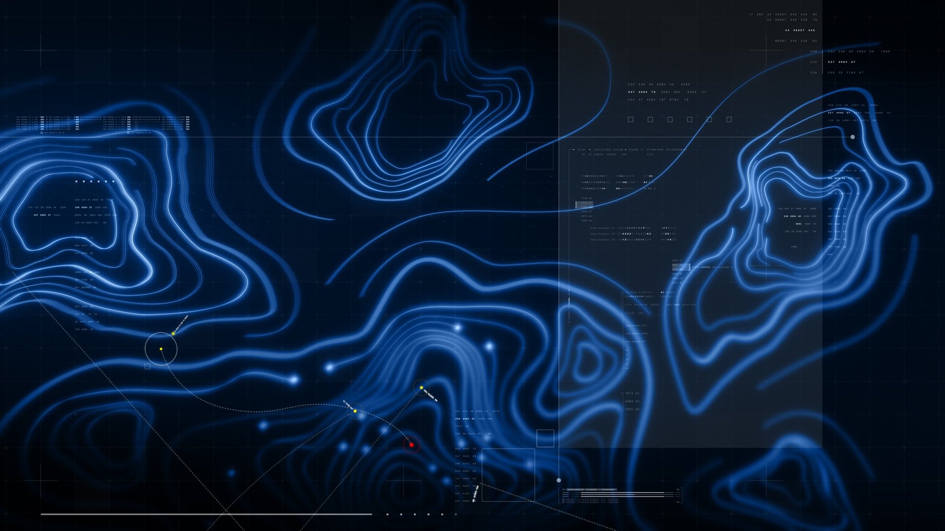 Futuristic holographic topographic environment featuring dynamic geomorphological terrain visualization